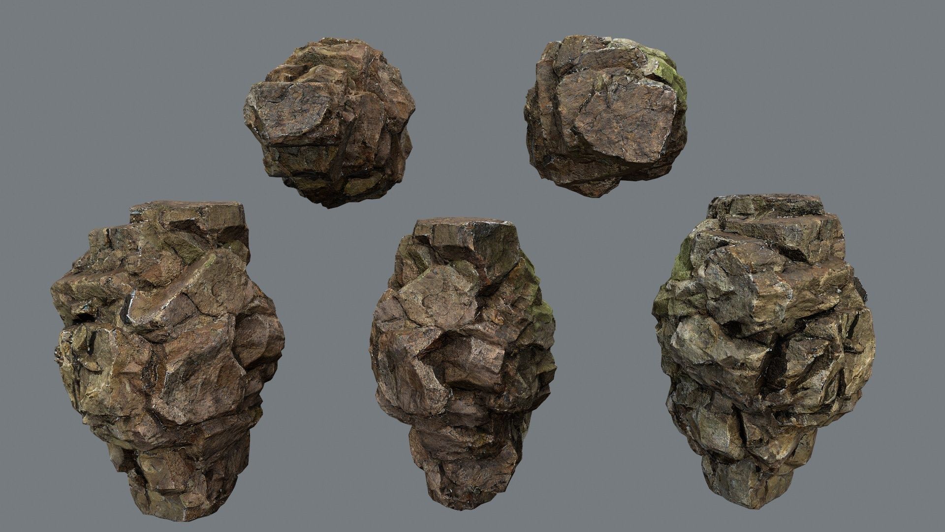 cave rocks Low-poly 3D model_9