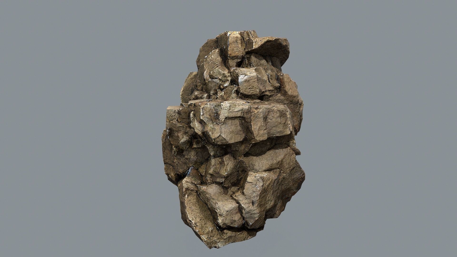 cave rocks Low-poly 3D model_4