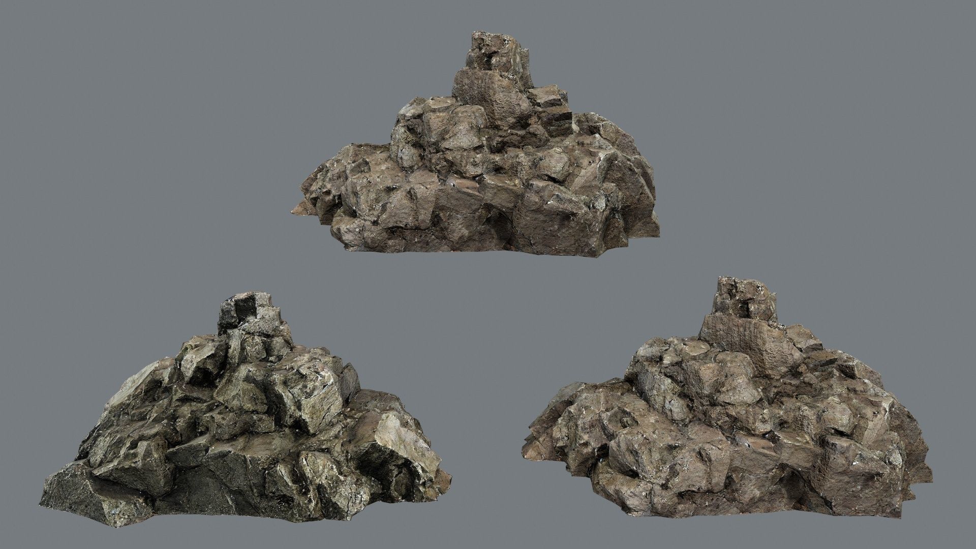 cave rocks Low-poly 3D model_8