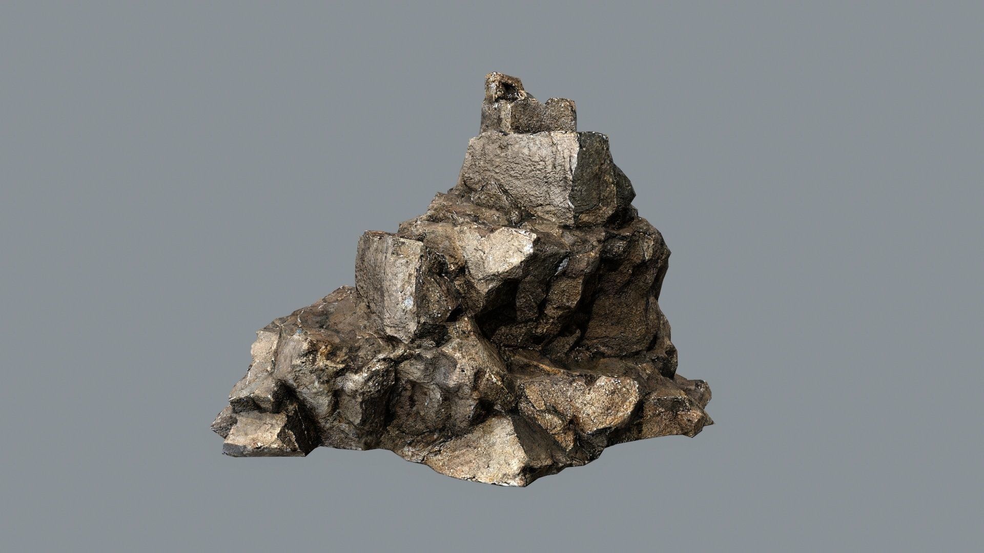cave rocks Low-poly 3D model_1