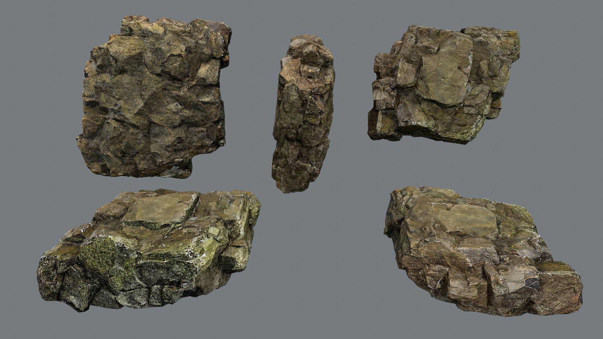 cave rocks Low-poly 3D model_11