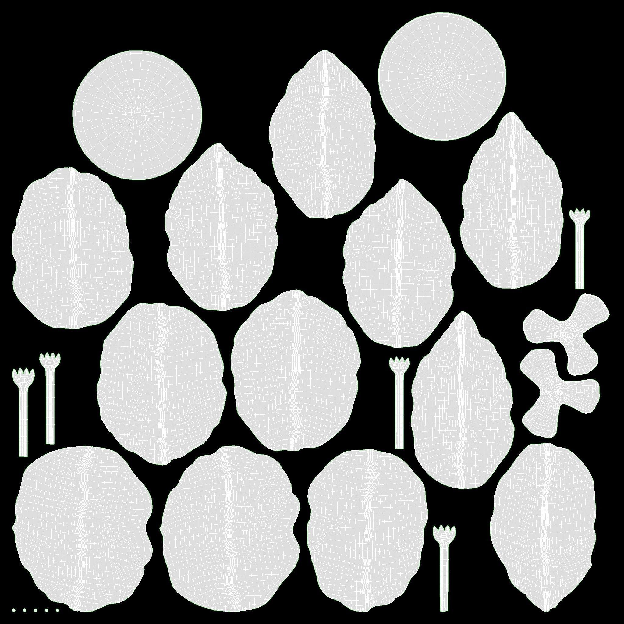 Store display mannequin head with Floppy hat and flower 3D model_8