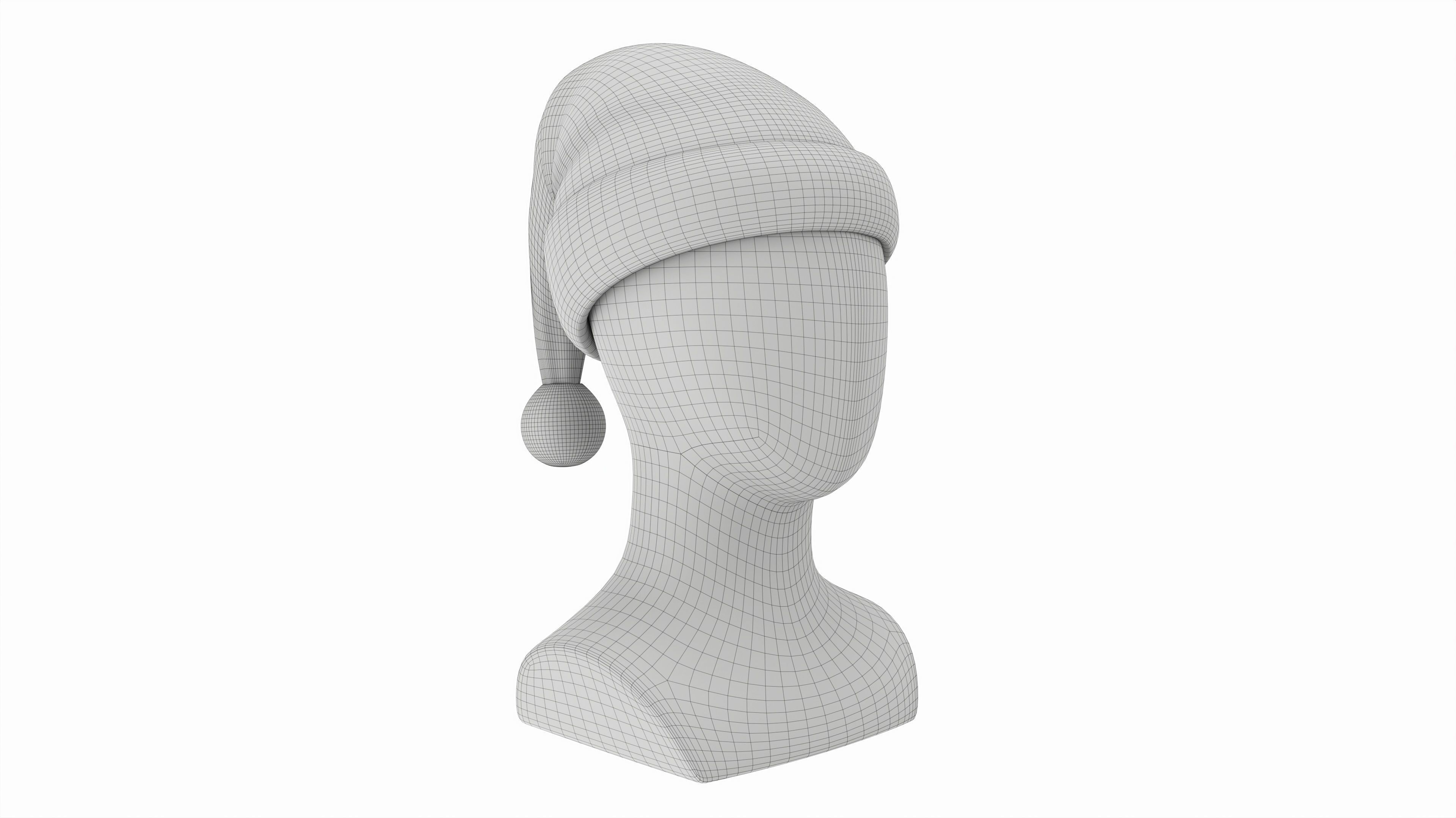 Store display mannequin head with Santa hat 3D model_6