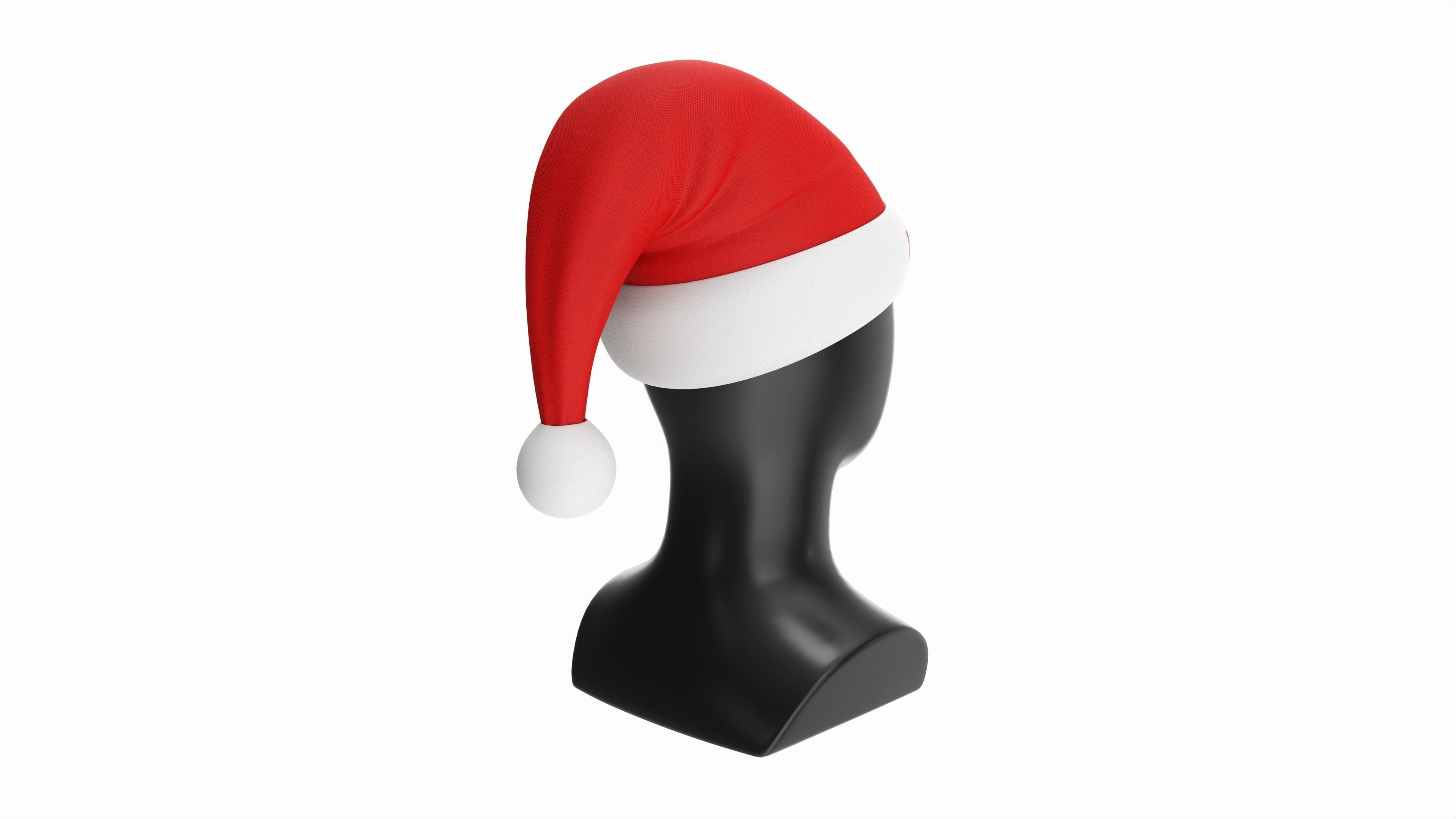 Store display mannequin head with Santa hat 3D model_1