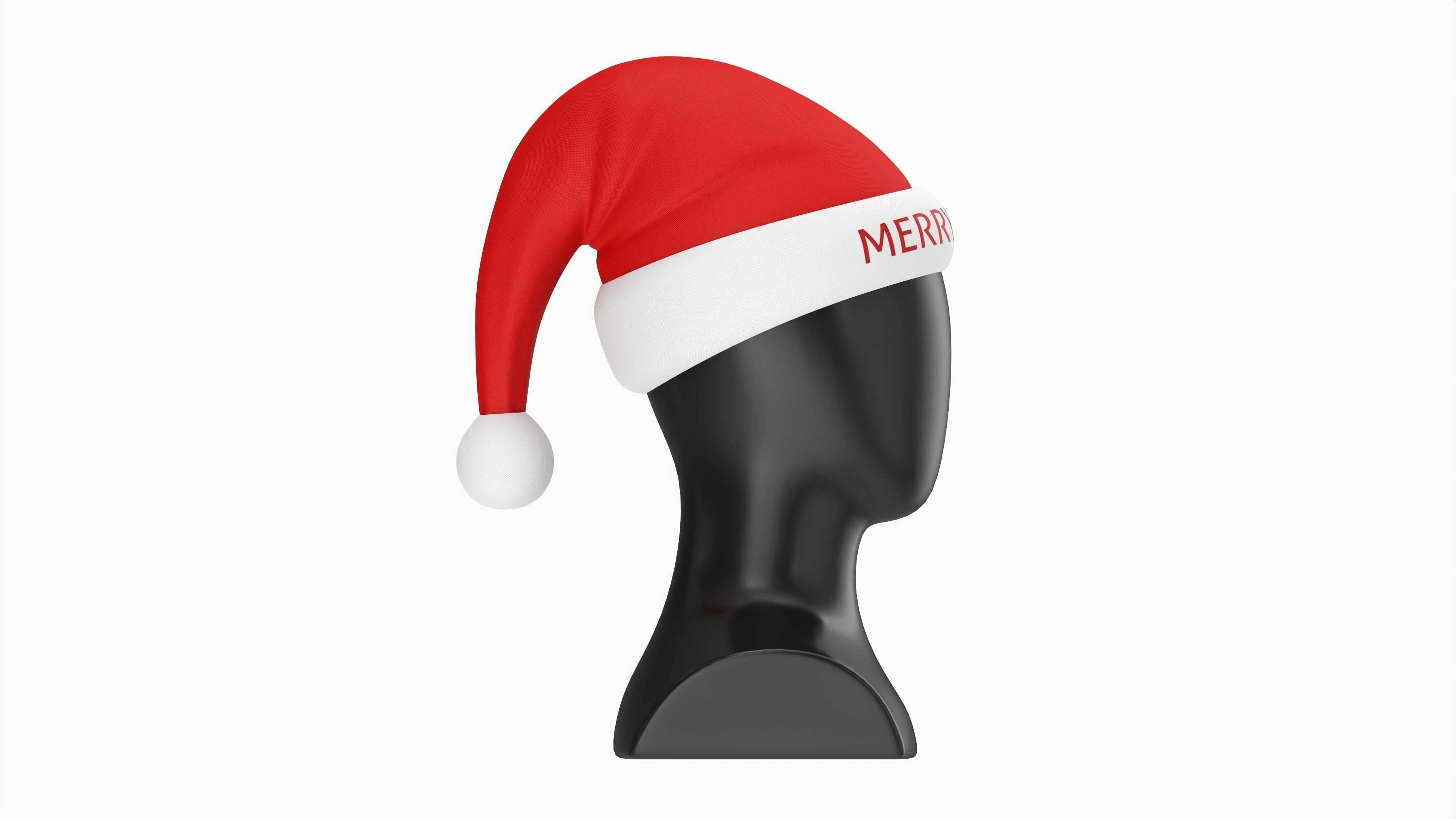 Store display mannequin head with Santa hat 3D model_5