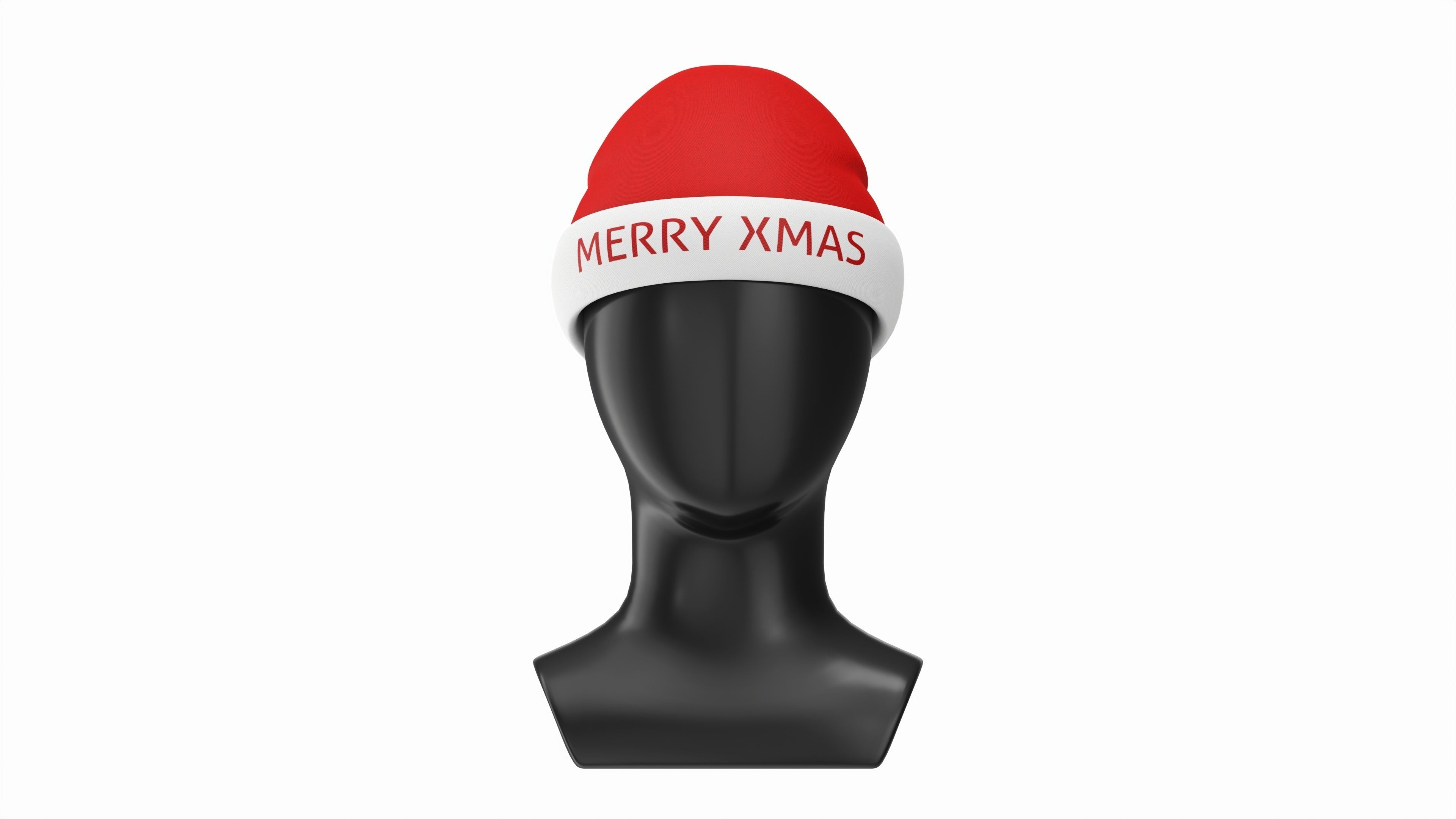 Store display mannequin head with Santa hat 3D model_4