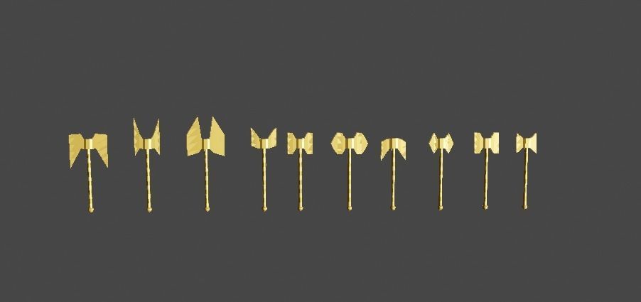 Dwarven package  weapons Low-poly 3D model_2