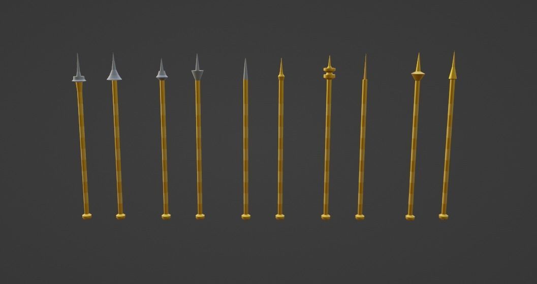 Dwarven package  weapons Low-poly 3D model_5