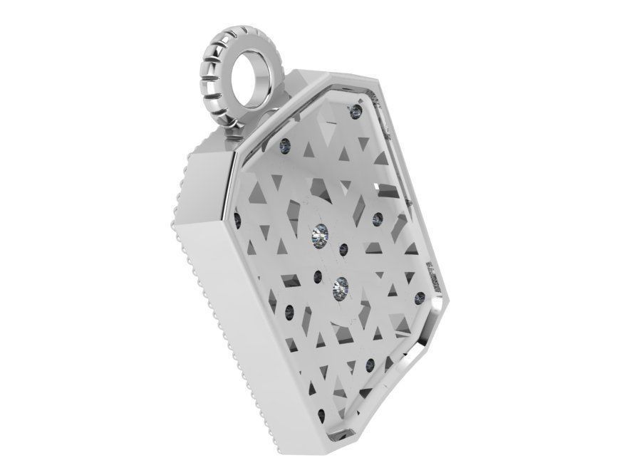 Emerald Shape Pendant 3688 3D print model_3