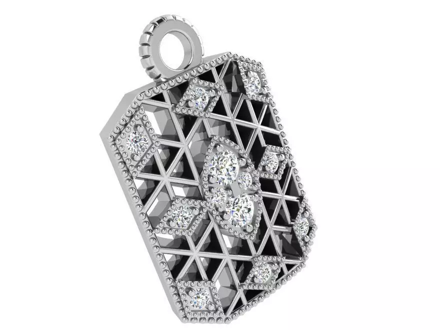 Emerald Shape Pendant 3688 3D print model_0