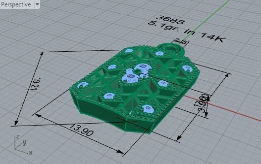 Emerald Shape Pendant 3688 3D print model_7