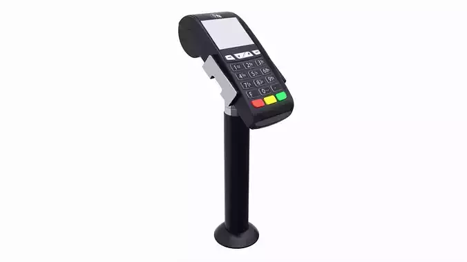 Universal Credit Card POS Terminal 02 with Stand 3D model