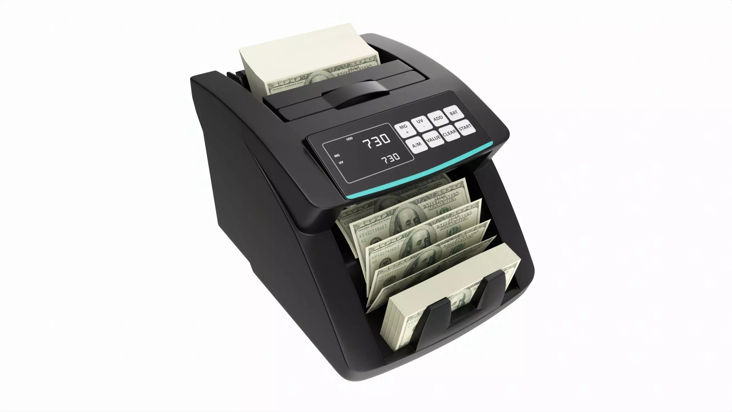 Electronic money counting machine 3D model_0