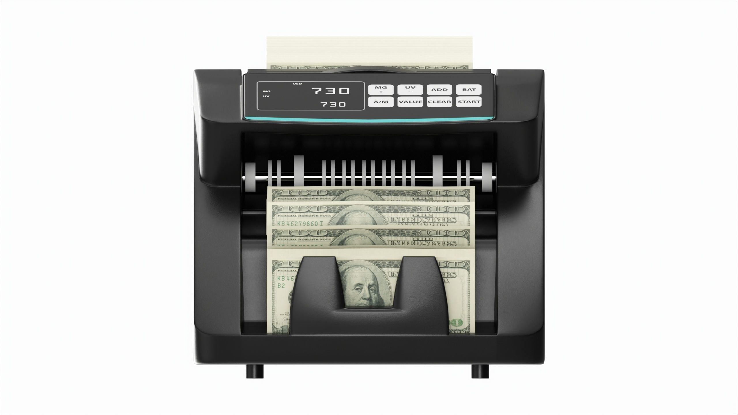 Electronic money counting machine 3D model_4