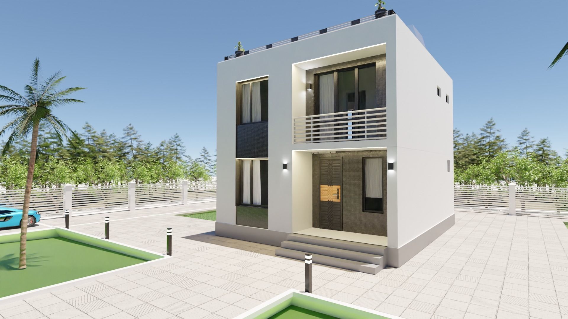 fre villa 3d blend Low-poly 3D model_4