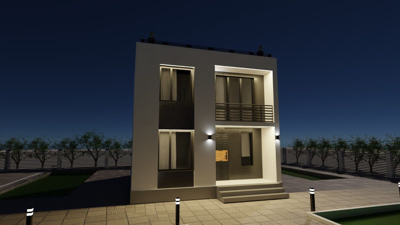 fre villa 3d blend Low-poly 3D model_2