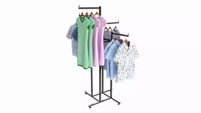 Store Adjustable 4-way Square Tube Clothing Rack