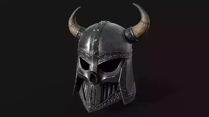 Helmet with horns Low-poly 3D model