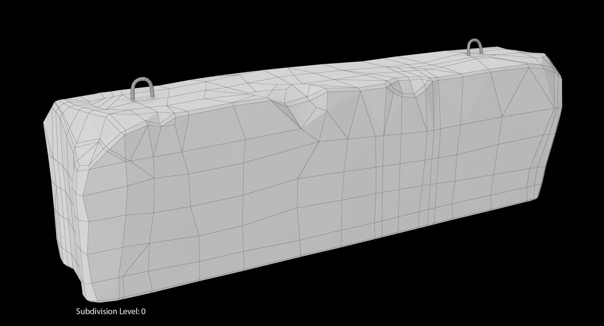 Concrete Barrier Low-poly 3D model_3