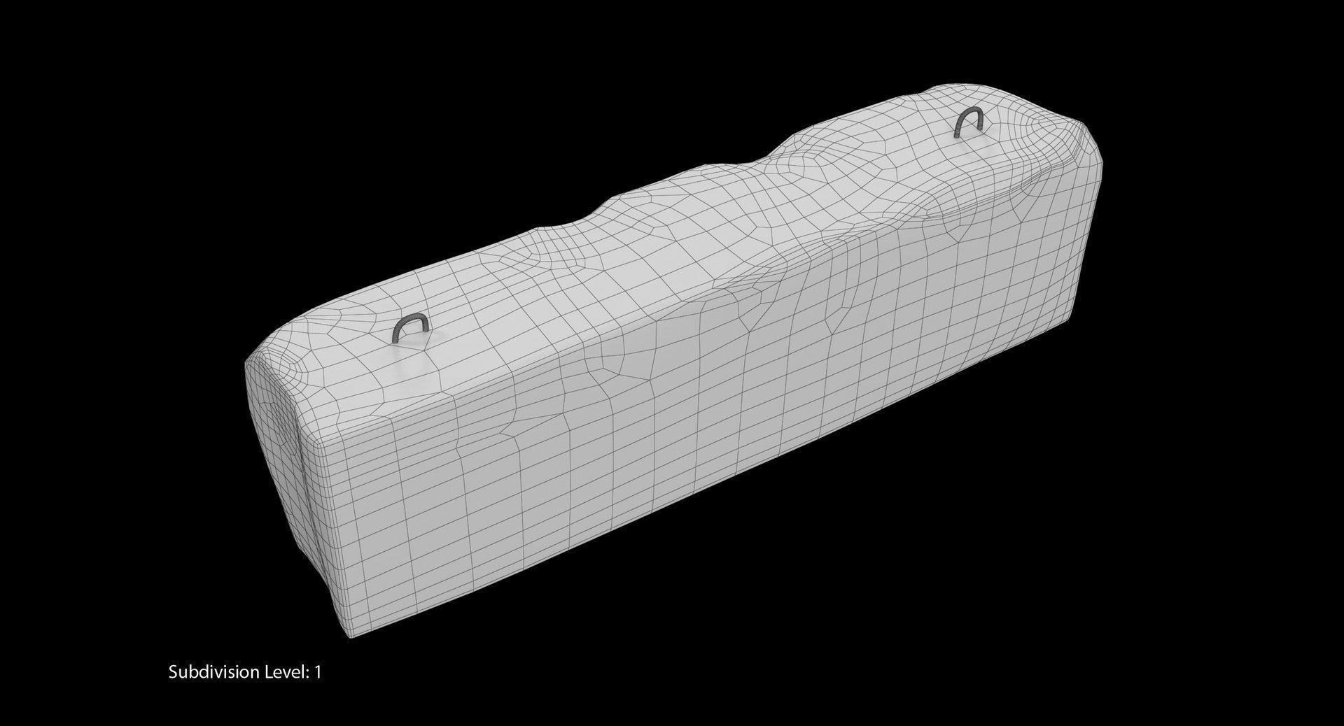 Concrete Barrier Low-poly 3D model_22