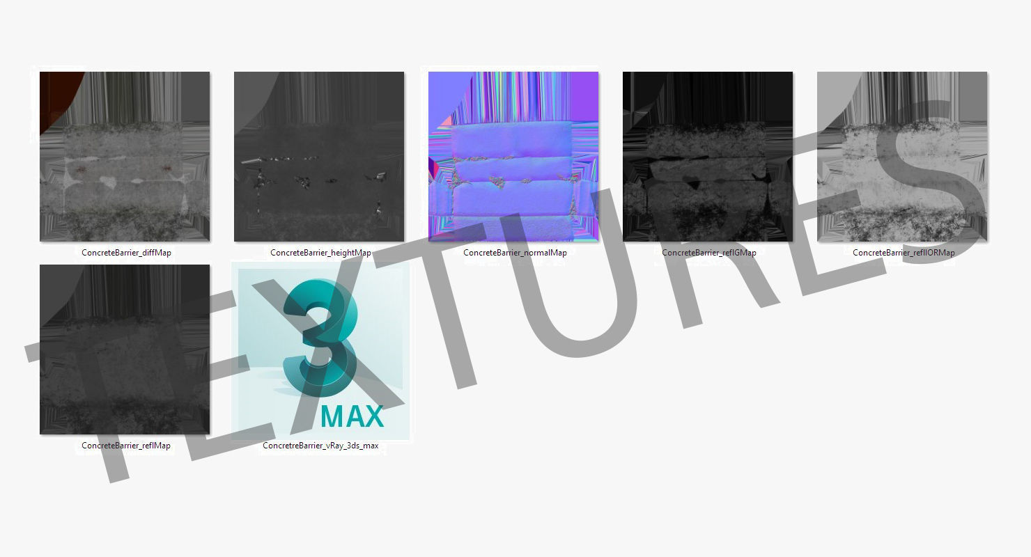 Concrete Barrier Low-poly 3D model_27