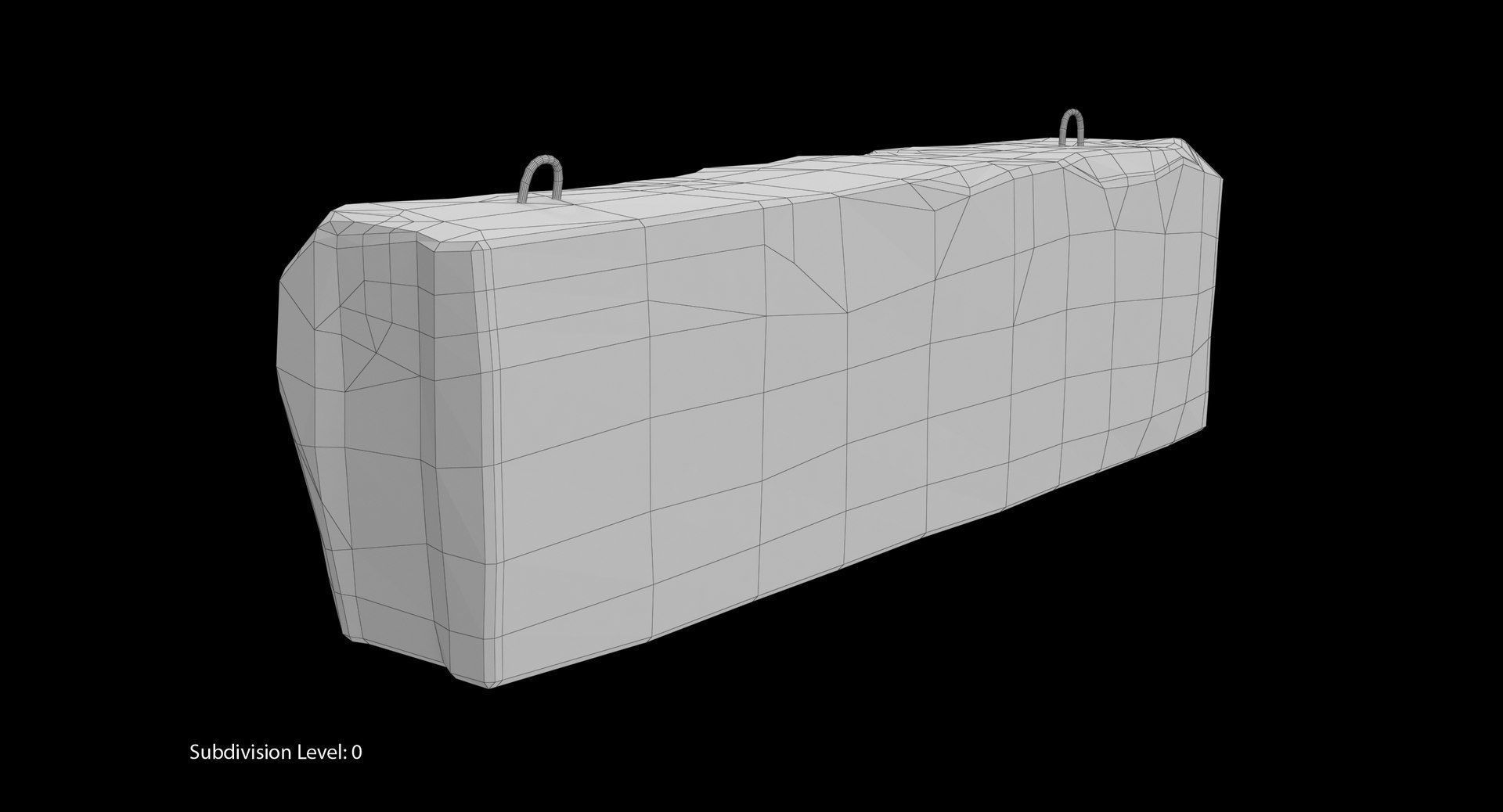 Concrete Barrier Low-poly 3D model_9