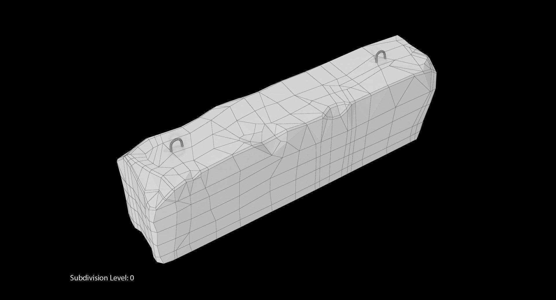 Concrete Barrier Low-poly 3D model_18