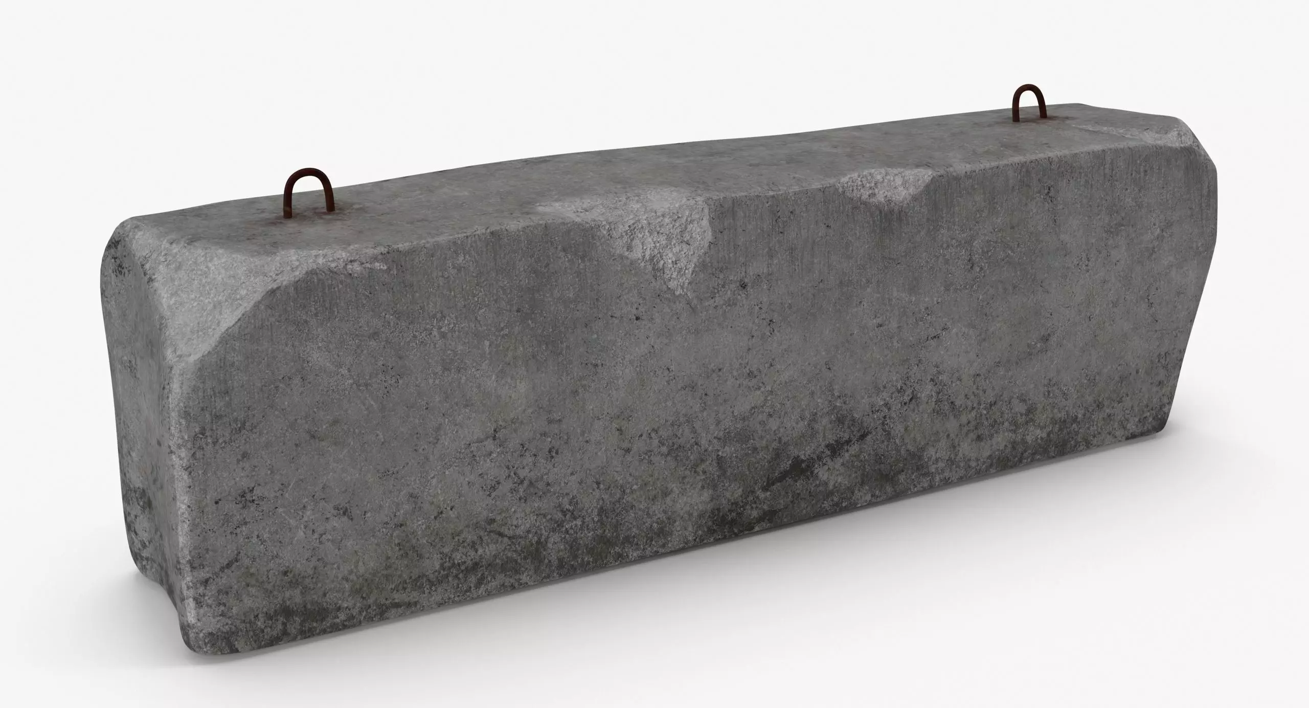 Concrete Barrier Low-poly 3D model_0