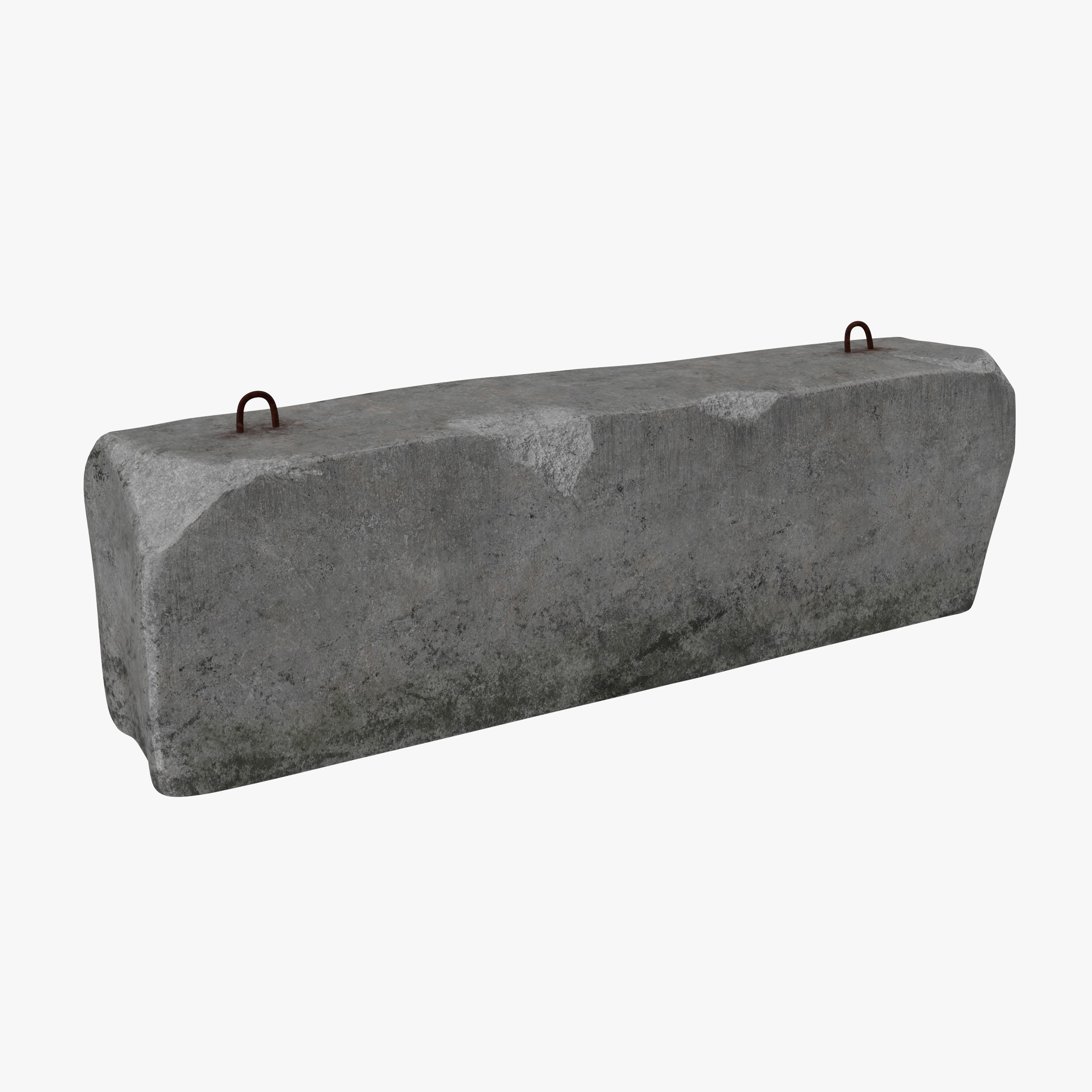 Concrete Barrier Low-poly 3D model_26