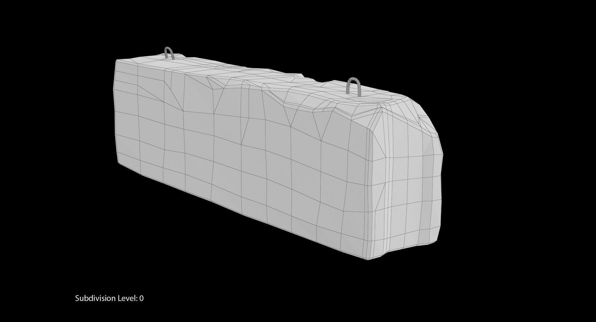 Concrete Barrier Low-poly 3D model_15