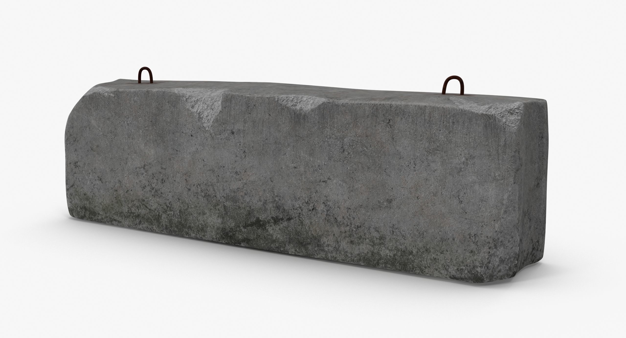 Concrete Barrier Low-poly 3D model_5