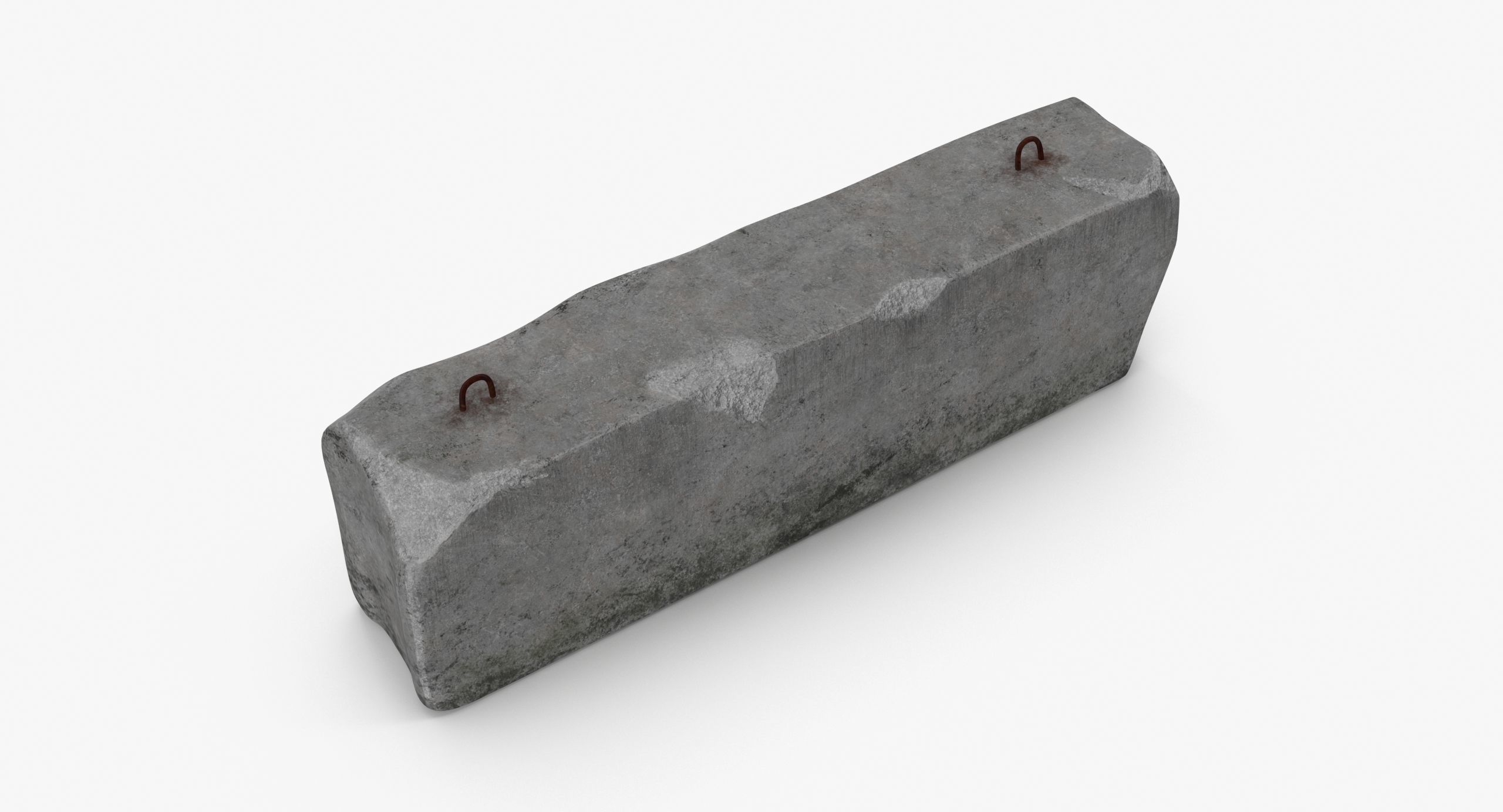 Concrete Barrier Low-poly 3D model_17
