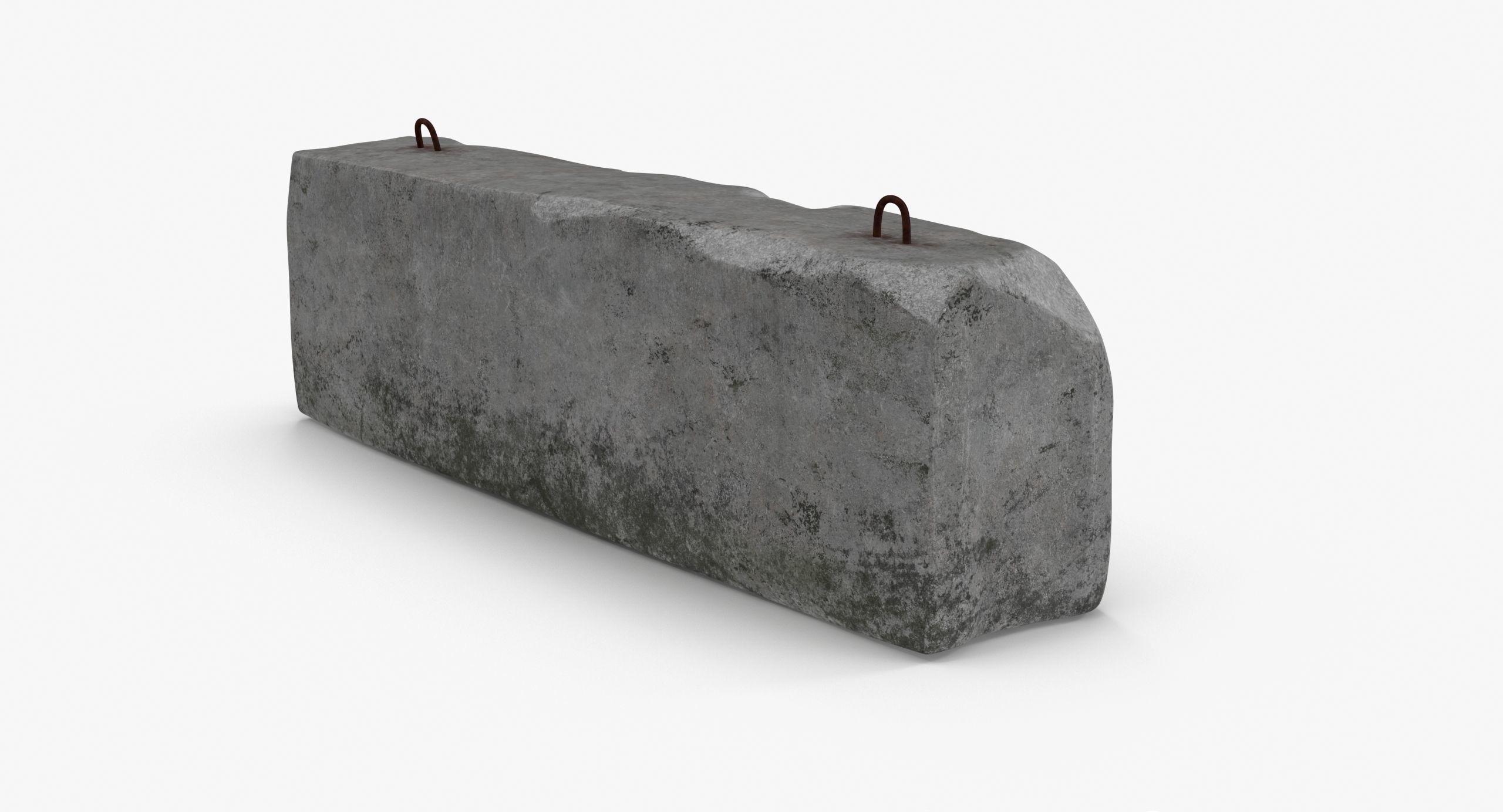 Concrete Barrier Low-poly 3D model_14