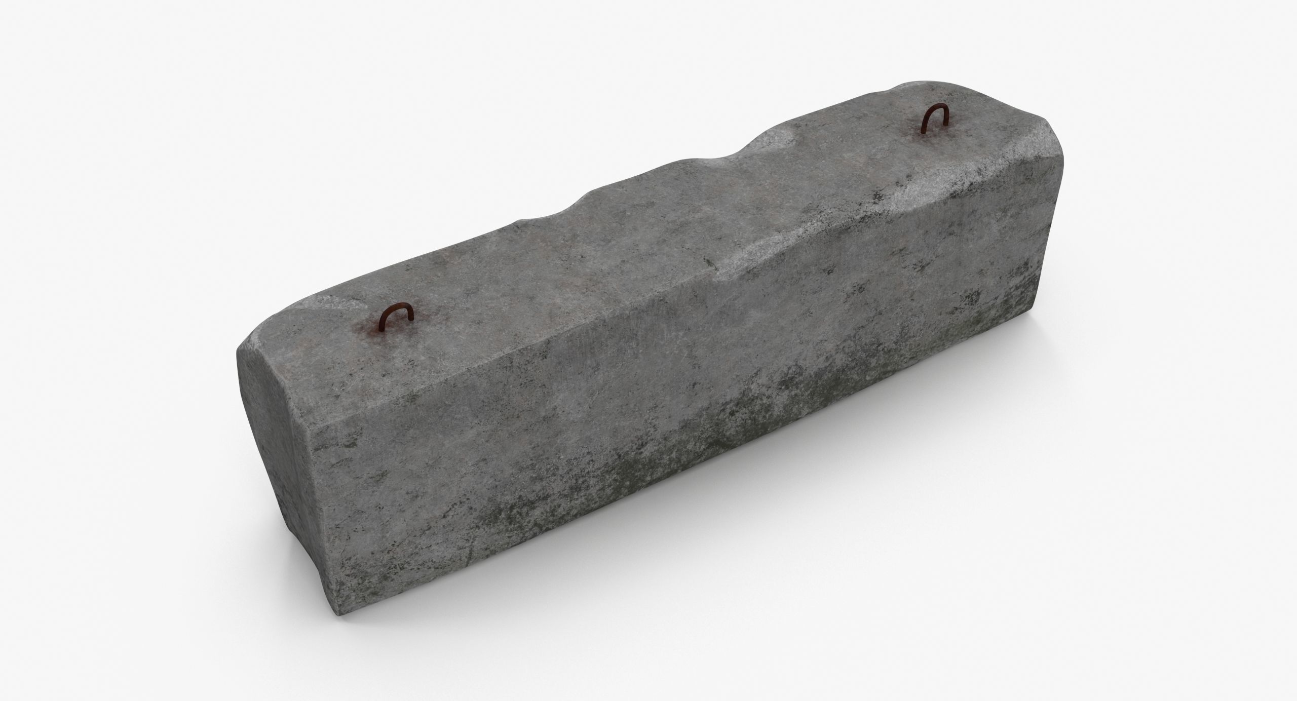 Concrete Barrier Low-poly 3D model_20