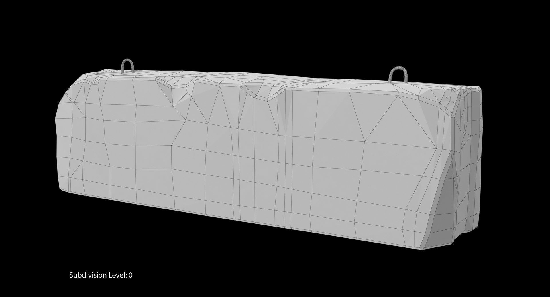 Concrete Barrier Low-poly 3D model_6