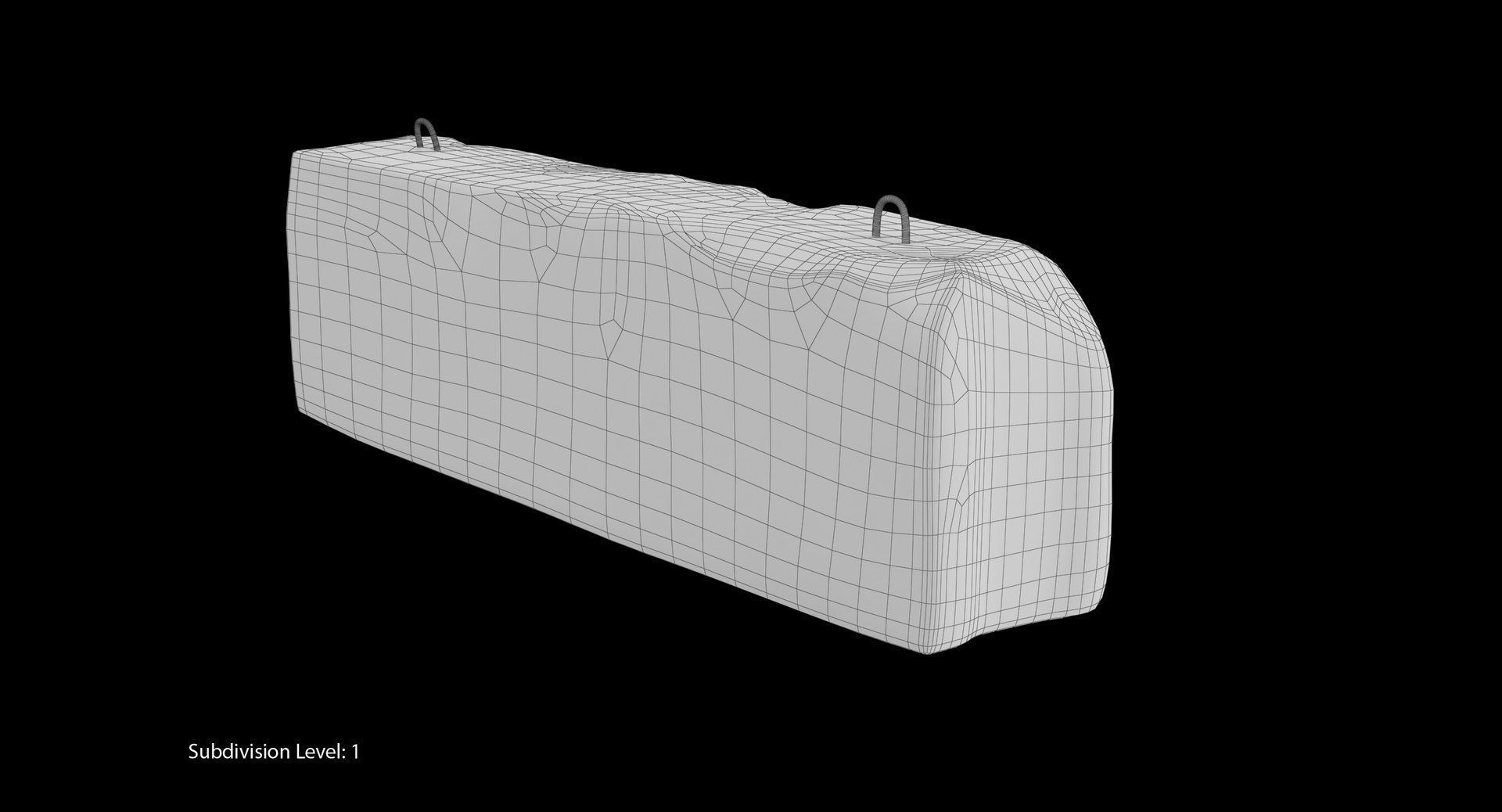 Concrete Barrier Low-poly 3D model_16