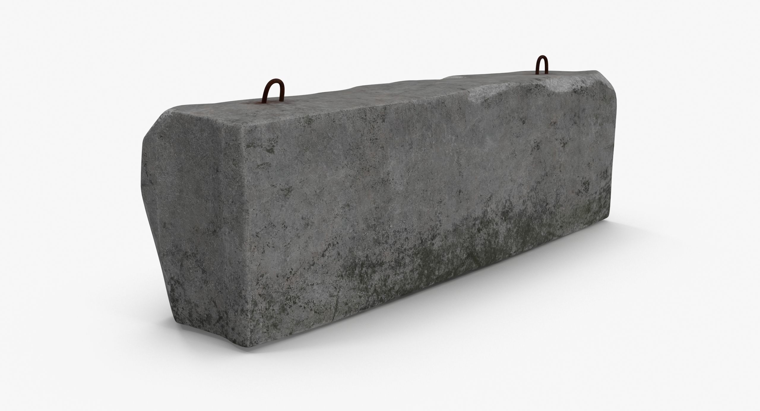 Concrete Barrier Low-poly 3D model_8