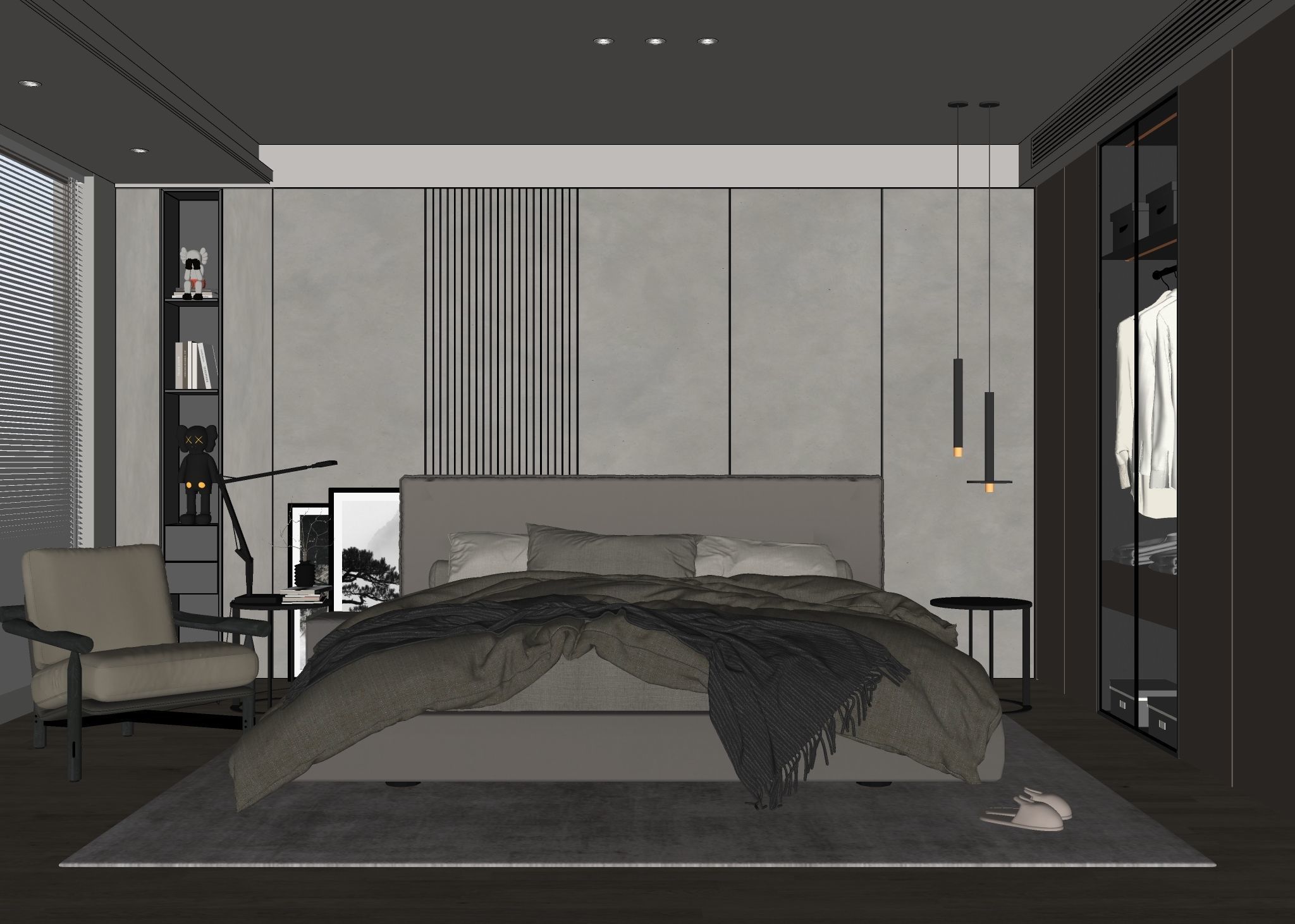 modern bedroom 3D model_1