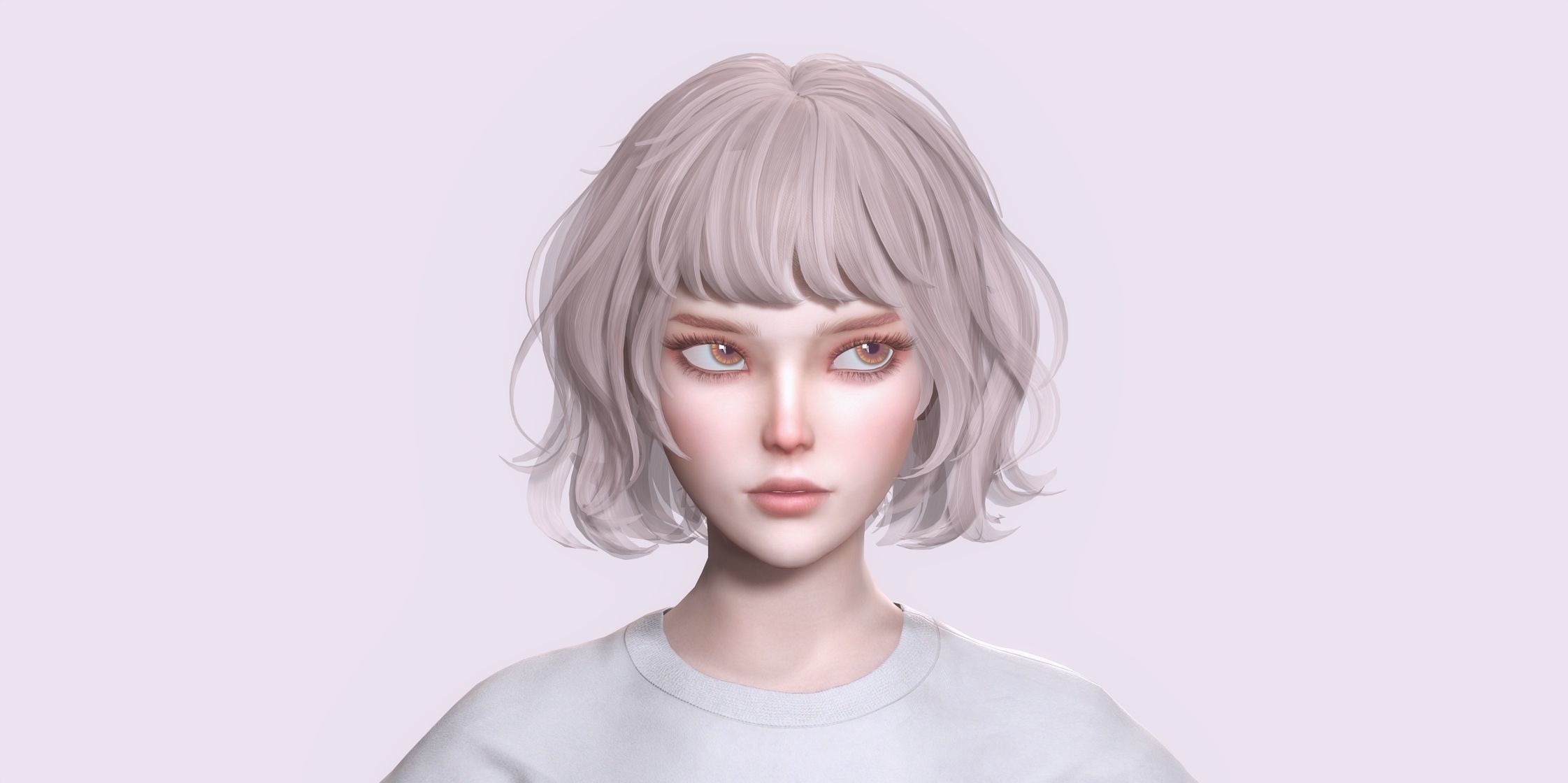 Nude Female Character Yoon - Game Ready Character Low-poly 3D model_4