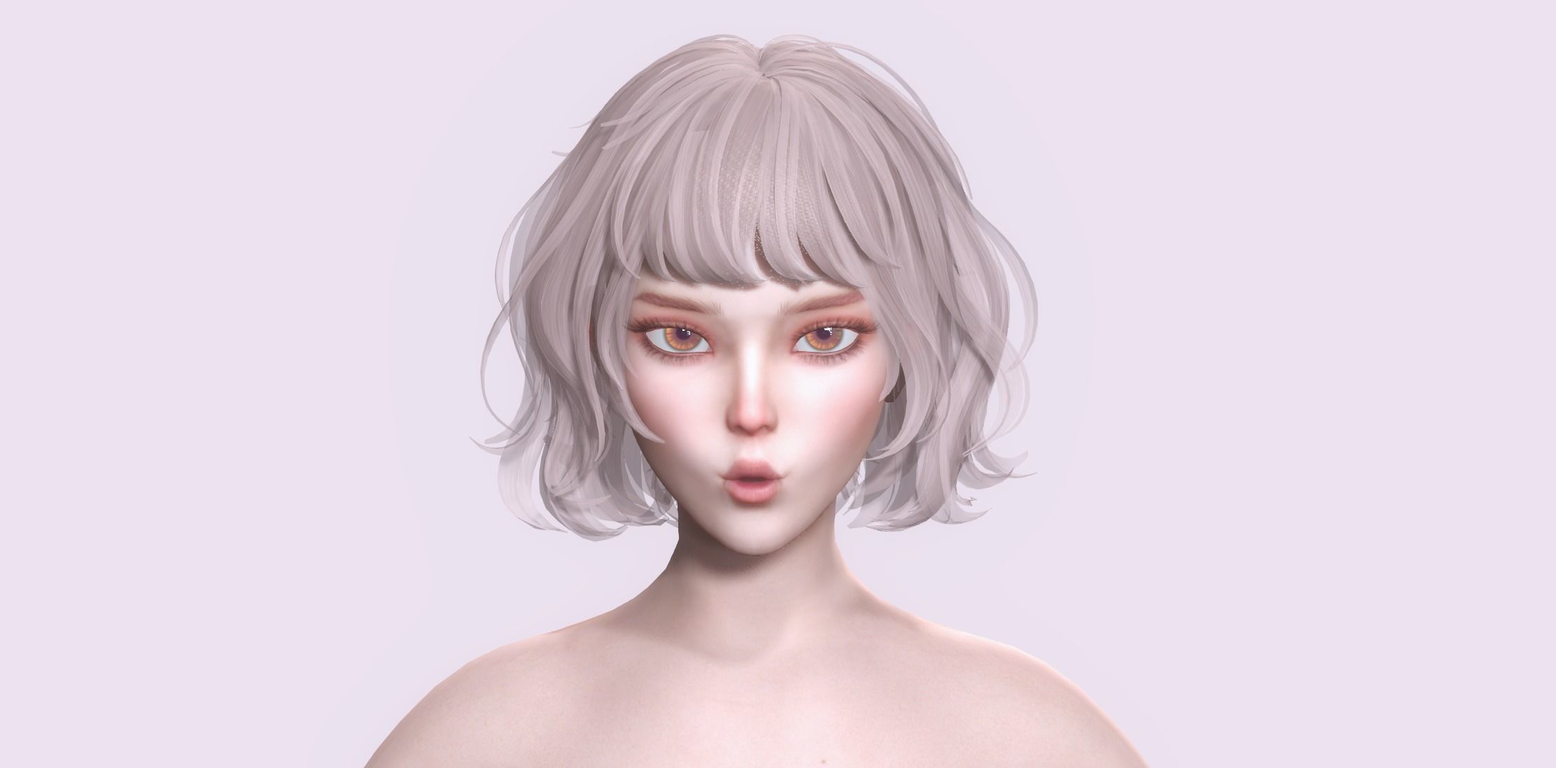 Nude Female Character Yoon - Game Ready Character Low-poly 3D model_27