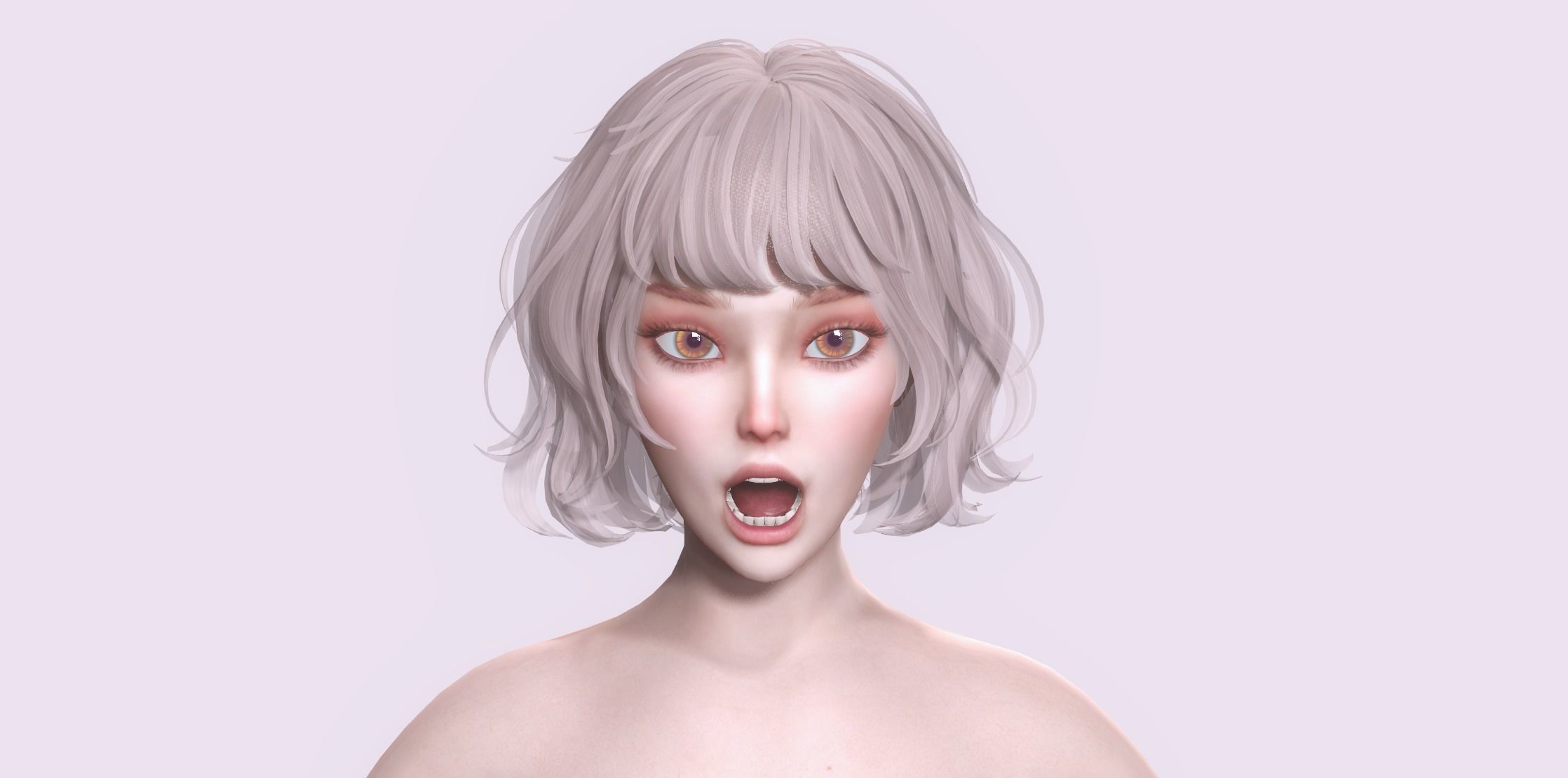 Nude Female Character Yoon - Game Ready Character Low-poly 3D model_22