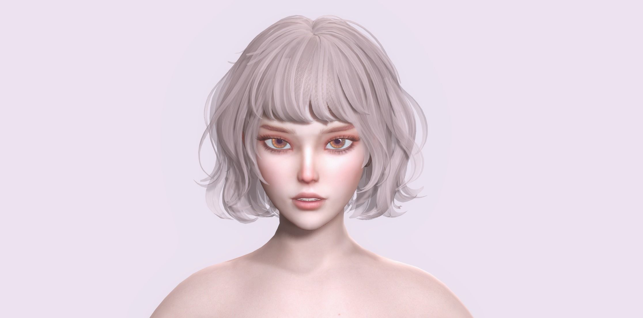 Nude Female Character Yoon - Game Ready Character Low-poly 3D model_18