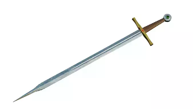 Templar sword with damascus blade