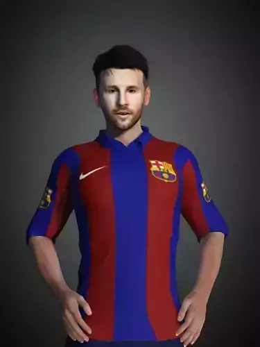 Lionel Messi 3d Model With Facial animations  rigged Low-poly 3D model