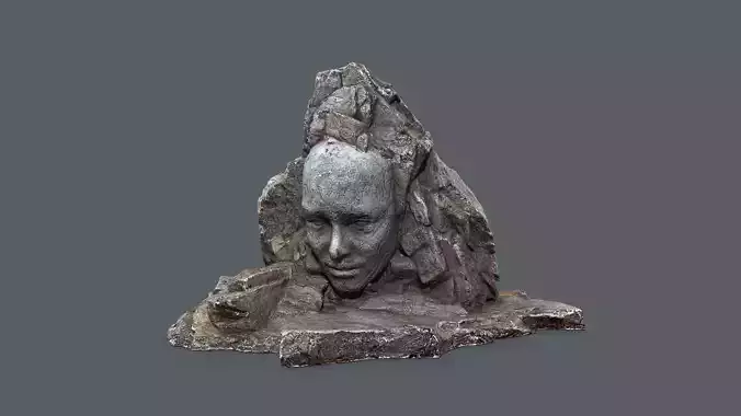 mountain face Low-poly 3D model