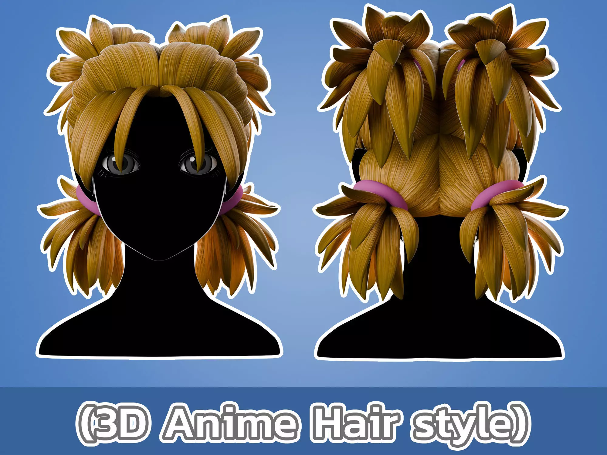 Anime hair style 30 Low-poly 3D model