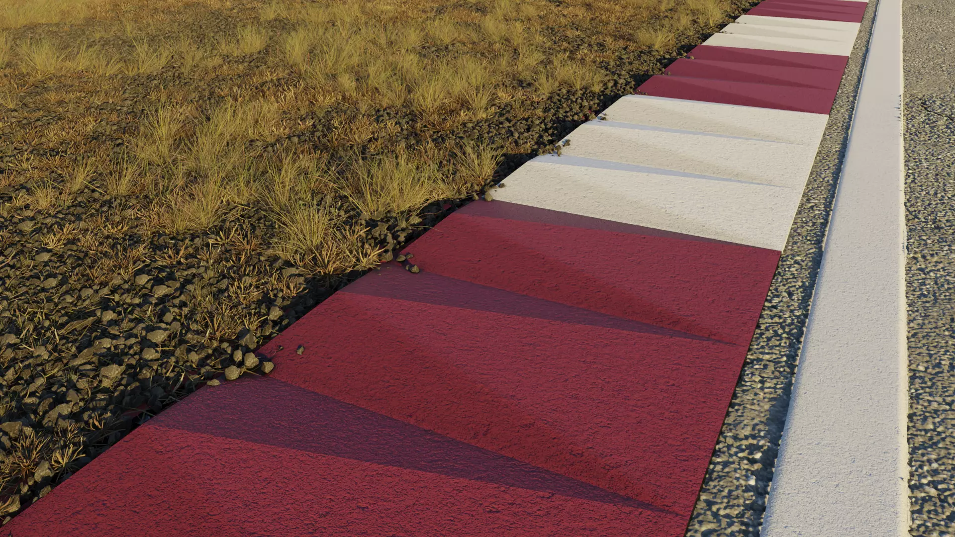 Qatar Circuit Kerbs - Array and Curve Modifier 3D model