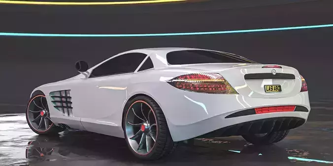 Mercedes Benz SLR With Physics Simulation Low-poly 3D model