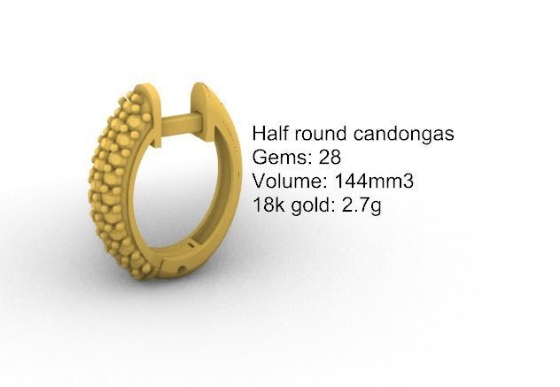 Half-round candongas   3D print model_4