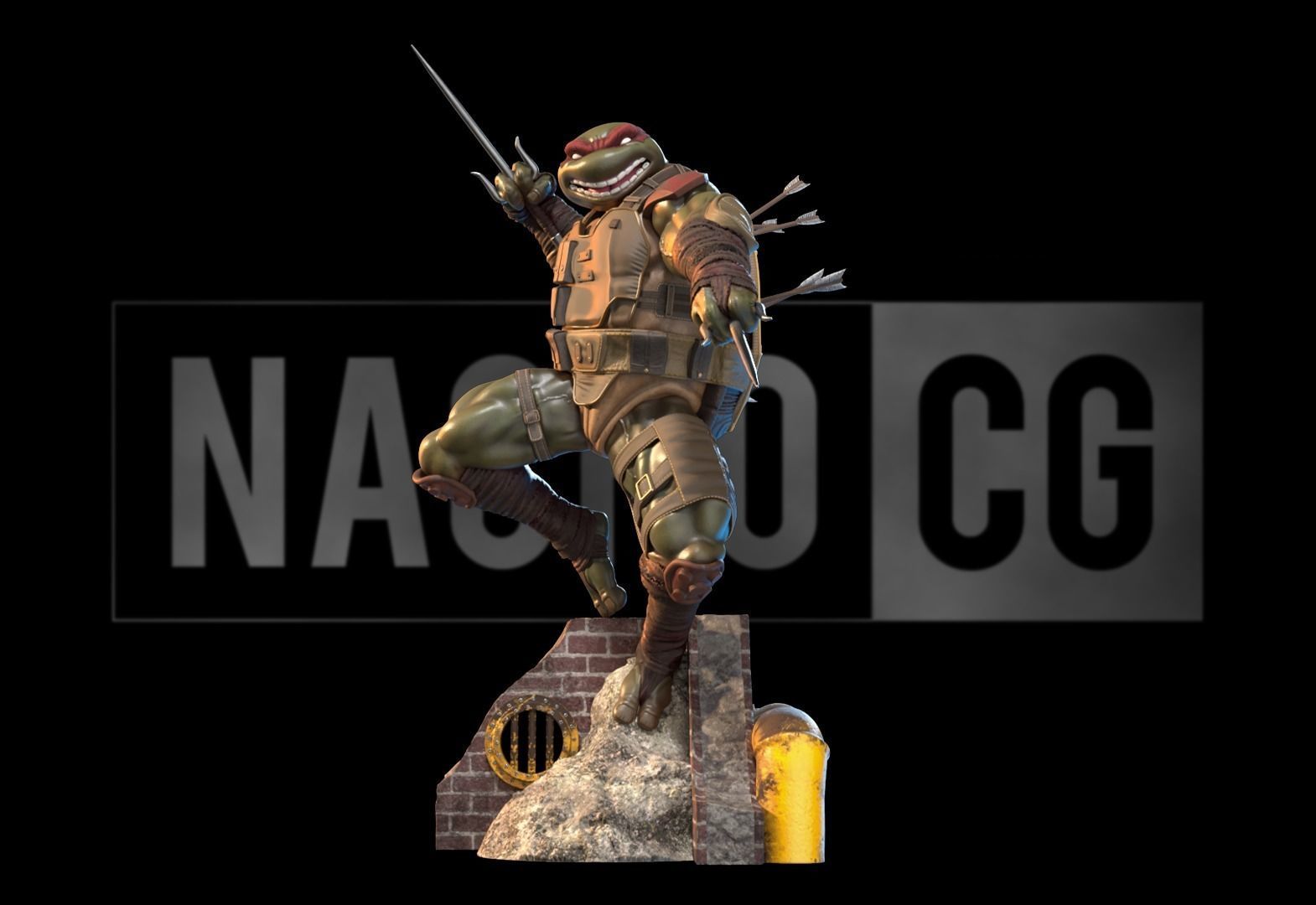 Fan Art - RAPHAEL from TMNT Last Ronin - Statue 3D print model_1